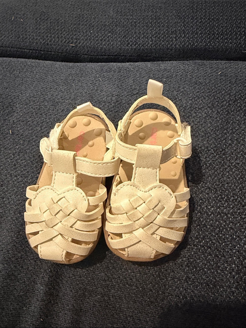 Size 3 Carter's Cream Woven Baby Sandals